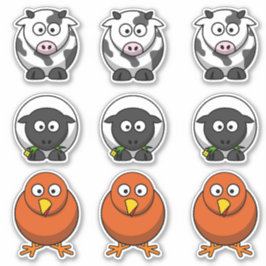Boerderij Dierlijke Koe, Schaap, Chick Barnyard Ca Sticker