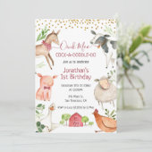 Boerderij Dierlijke Oink Moo Cockadoodle Doo Verja Kaart (Staand voorkant)