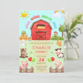 Boerderij Dierlijke Petting Zoo Kind Birthday-uitn Kaart (Staand voorkant)