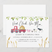 Boerderij dierlijke verjaardag, Barnyard party, Bo Kaart (Voorkant / Achterkant)