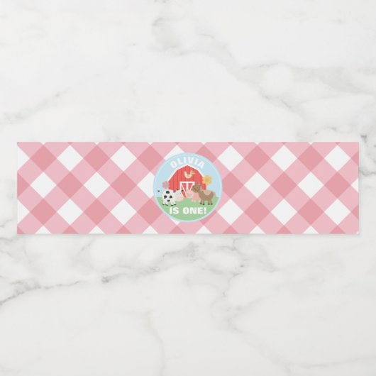 Boerderij Dierlijke Verjaardagspartij Waterfleseti Waterfles Etiket (Enkel label)