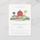 Boerderij Dierpapier Raffle Baby shower Informatiekaartje (Voorkant)