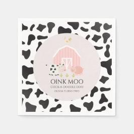 Boerderij Dierroze Barn Koe Maandag Afdrukken Servet