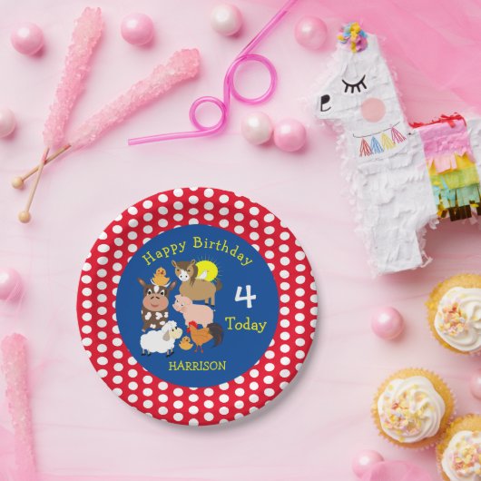 Boerderij Diersoort Gedekte Kinderen Birthday Part Papieren Bordje (Feest)