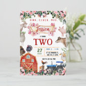 Boerderij dierverjaardag uitnodiging (Staand voorkant)