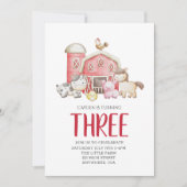 Boerderij dierverjaardag uitnodiging met koe druk (Voorkant)