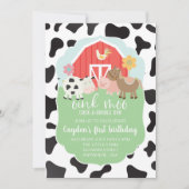 Boerderij dierverjaardag uitnodiging met koe druk (Voorkant)