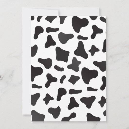 Boerderij dierverjaardag uitnodiging met koe druk (Achterkant)