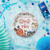 Boerderij dierverjaardag uitnodiging papieren bordje (Feest)