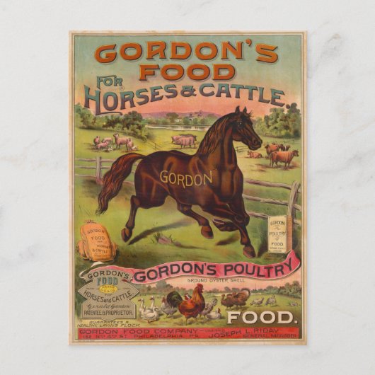 Boerderij Diervoeding Adverteren Ephemera Briefkaart (Voorkant)