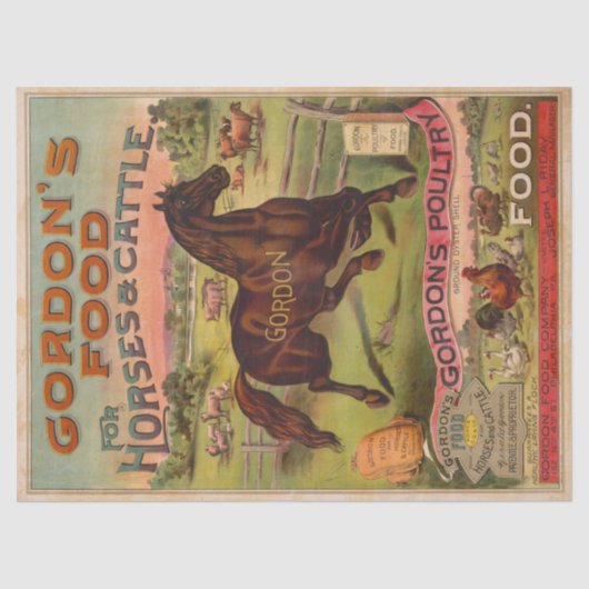 Boerderij Diervoeding Adverteren Ephemera Tissuepapier (Voorkant)