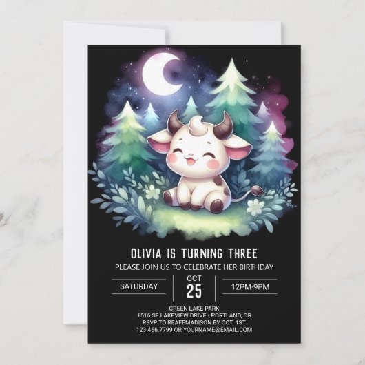 Boerderij Digitale Koe Verjaardag Kaart (Voorkant)