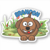 Boerderij Dog Farmyard Cartoon Animal Sticker (Voorkant)