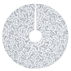 Boerderij donkergrijs wit rustiek bladpatroon kerstboom rok