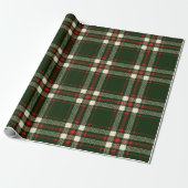 Boerderij  donkergroen rood crème plaid schattig cadeaupapier (Uitgerold)