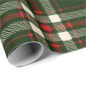 Boerderij  donkergroen rood crème plaid schattig cadeaupapier (Rol Hoek)