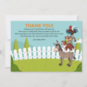 Boerderij Donkey Baby shower Dank je wel Bedankkaart (Voorkant)