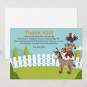Boerderij Donkey Baby shower Dank je wel Bedankkaart (Voorkant / Achterkant)