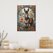 Boerderij Donkey William Morris geïnspireerd Poster (Keuken)