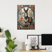 Boerderij Donkey William Morris geïnspireerd Poster (Thuiskantoor)
