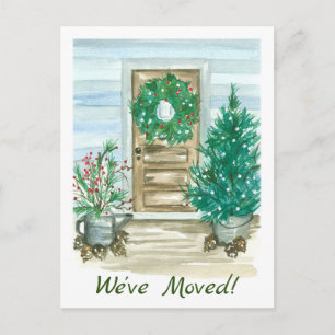 Boerderij Door Kerstkrans We zijn verhuisd Briefkaart