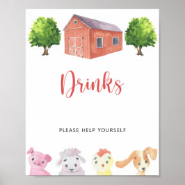 Boerderij - drankjes poster