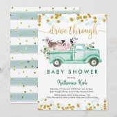 Boerderij drive through Baby shower Kaart (Voorkant / Achterkant)