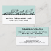 Boerderij Duck Koe Goat Donkey Chicken Pig Visitekaartje (Voorkant / Achterkant)