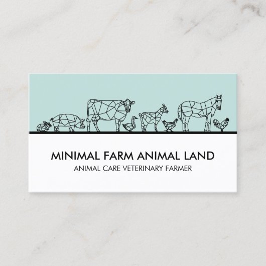 Boerderij Duck Koe Goat Donkey Chicken Pig Visitekaartje (Voorkant)