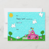 Boerderij Dwaze Gril Roze Opvulzinnen Bedankkaart (Voorkant)