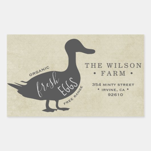  Boerderij eendenei kartonnen adres Sticker (Voorkant)