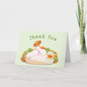 Boerderij Eendje Komt Gauw Baby Shower Bedankkaart