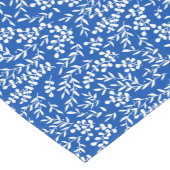 Boerderij eenvoudige bloemmotief op blauw korte tafelloper (Hoek)