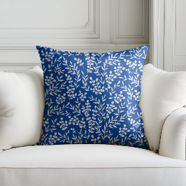 Boerderij eenvoudige bloemmotief op blauw kussen