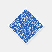 Boerderij eenvoudige bloemmotief op blauw servet (Hoek)