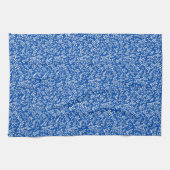 Boerderij eenvoudige bloemmotief op blauw theedoek (Horizontaal)