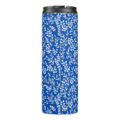 Boerderij eenvoudige bloemmotief op blauw thermosbeker (Achterkant)