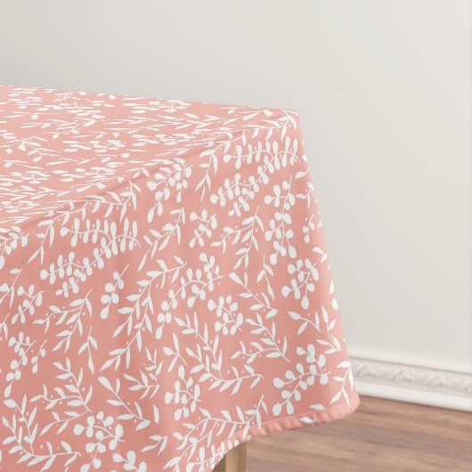 Boerderij eenvoudige bloemmotief op roze tafelkleed (Voorbeeld)