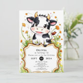 Boerderij Eenvoudige Koe Birthday Kaart (Staand voorkant)