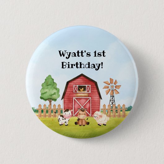 Boerderij eerste geboorte Button (Voorkant)