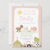 Boerderij eerste verjaardag kaart (Voorkant)
