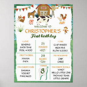Boerderij eerste verjaardag poster