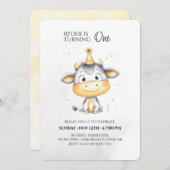 Boerderij eerste verjaardag uitnodiging (Voorkant / Achterkant)