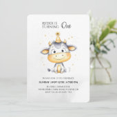 Boerderij eerste verjaardag uitnodiging (Staand voorkant)