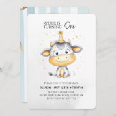 Boerderij eerste verjaardag uitnodiging (Voorkant / Achterkant)