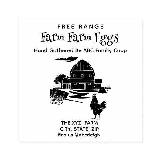 Boerderij  Ei Karton Stamp Rubberstempel (Afrduk)