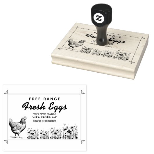 Boerderij  Ei Karton Stamp Rubberstempel (Gestempeld)