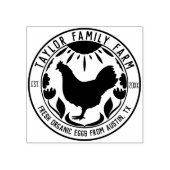 Boerderij Eieren Familie Boerderij Rustieke Ronde  Rubberstempel (Afrduk)