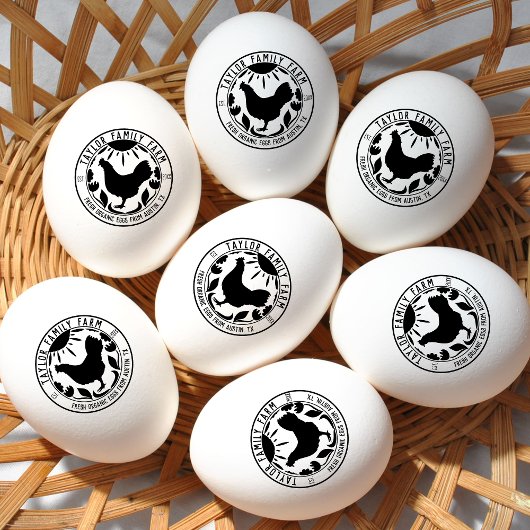 Boerderij Eieren Familie Boerderij Rustieke Ronde  Rubberstempel