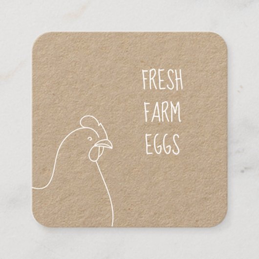 Boerderij Eieren, organisch Visitekaartje van kipp (Voorkant)